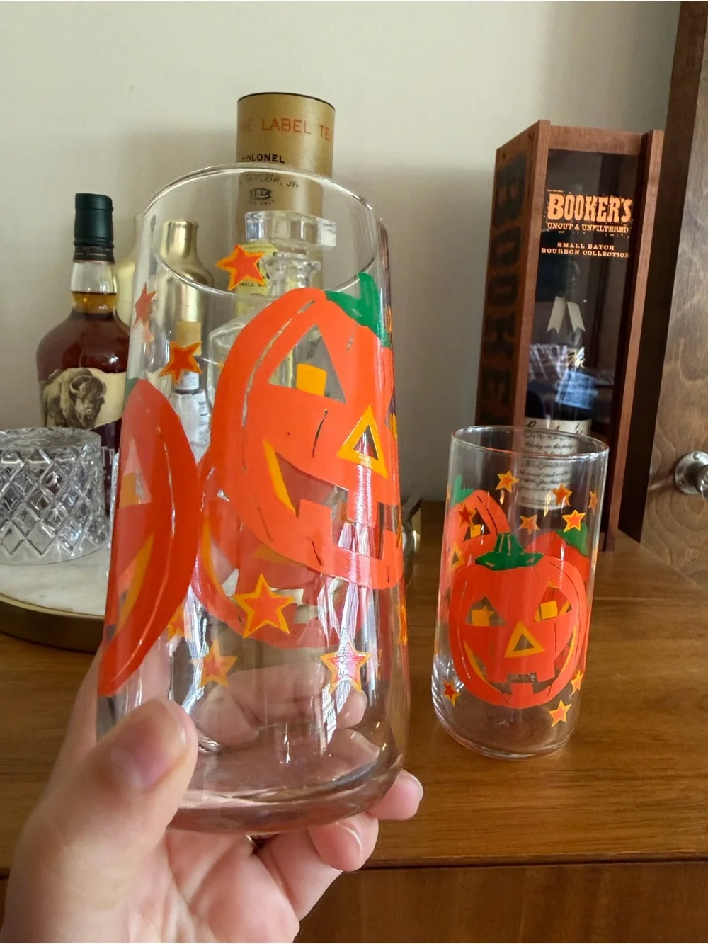 Vintage Jack-o'-Lantern Halloween Libbey Highball Glasses - Set of 2